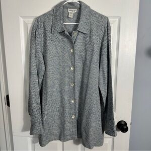 Coldwater Creek size L 100% silk tunic topper, oversized, textured, shacket